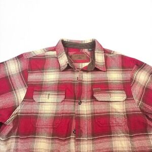 Orvis Shirt Mens Large Red Plaid Flannel Button Down Long Sleeve Lined Casual